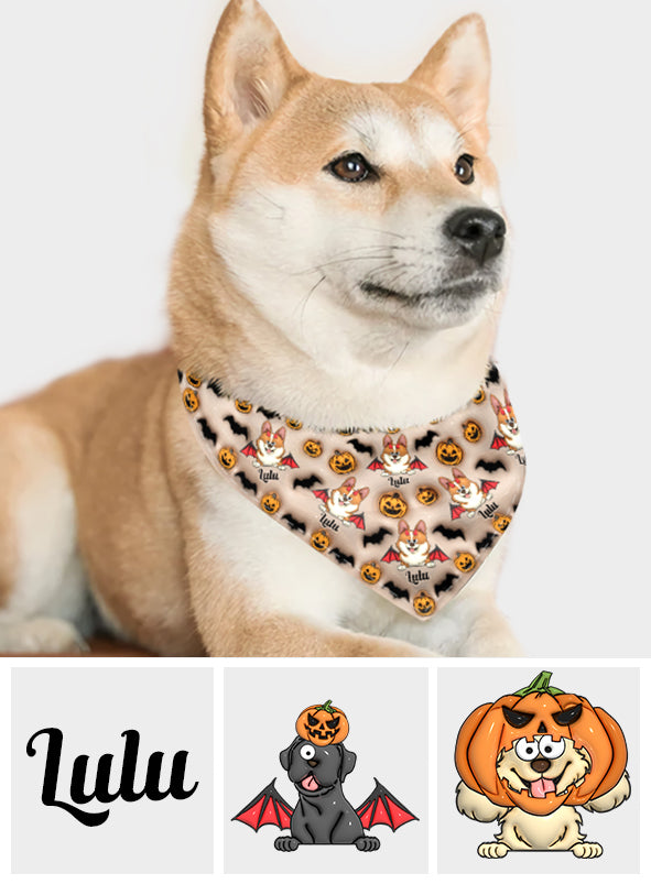 Niedlicher Halloween-Hund – personalisiertes Hundehalstuch