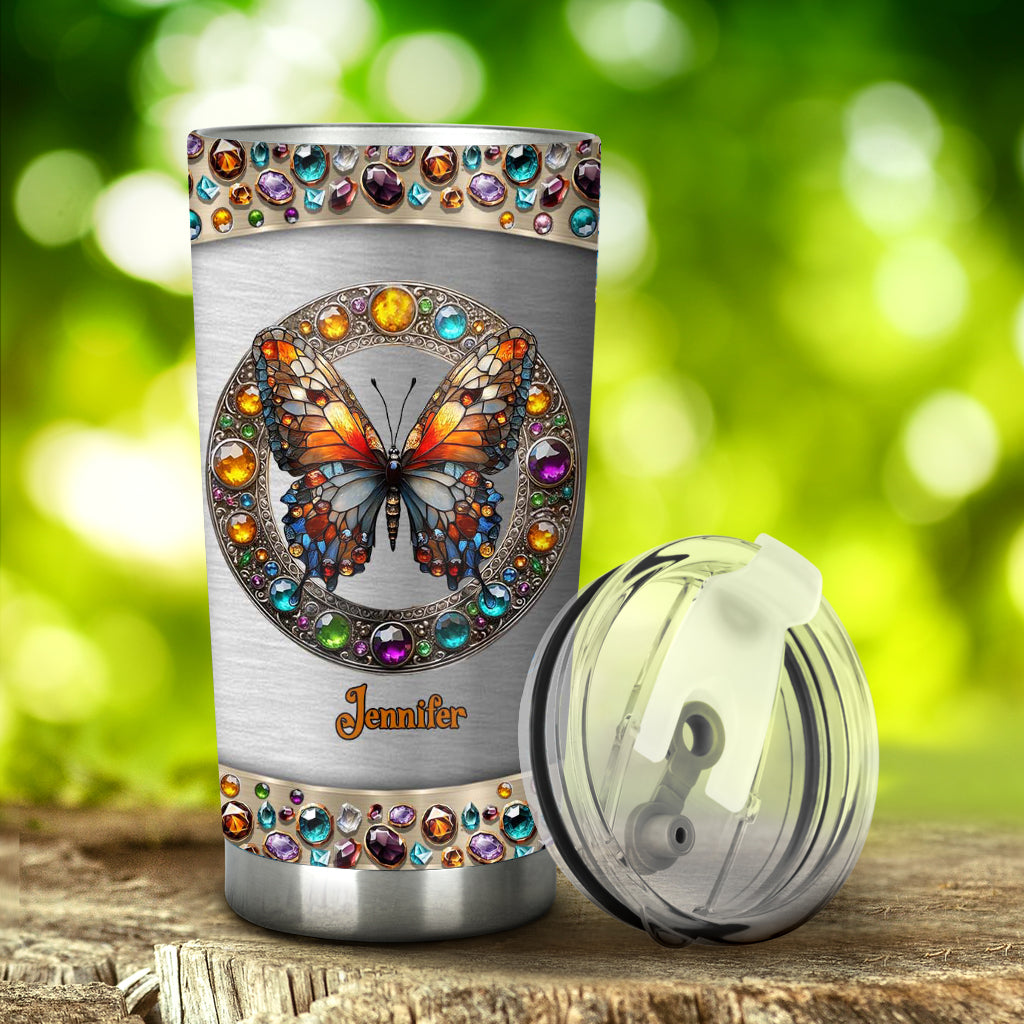Schönheit aus Buntglas – Personalisierter Schmetterlingsbecher
