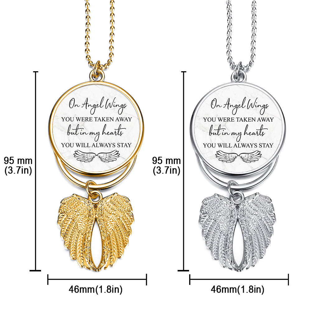 On Angel Wings You Were Taken Away - Personalized Dog Wings Ornament