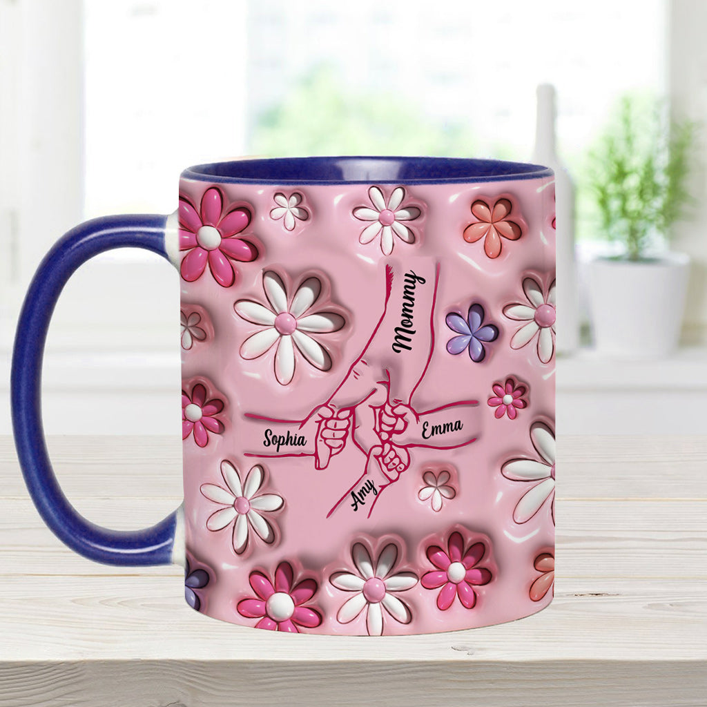 Händchenhalten - Personalisierte Tasse mit Mutter-Akzent