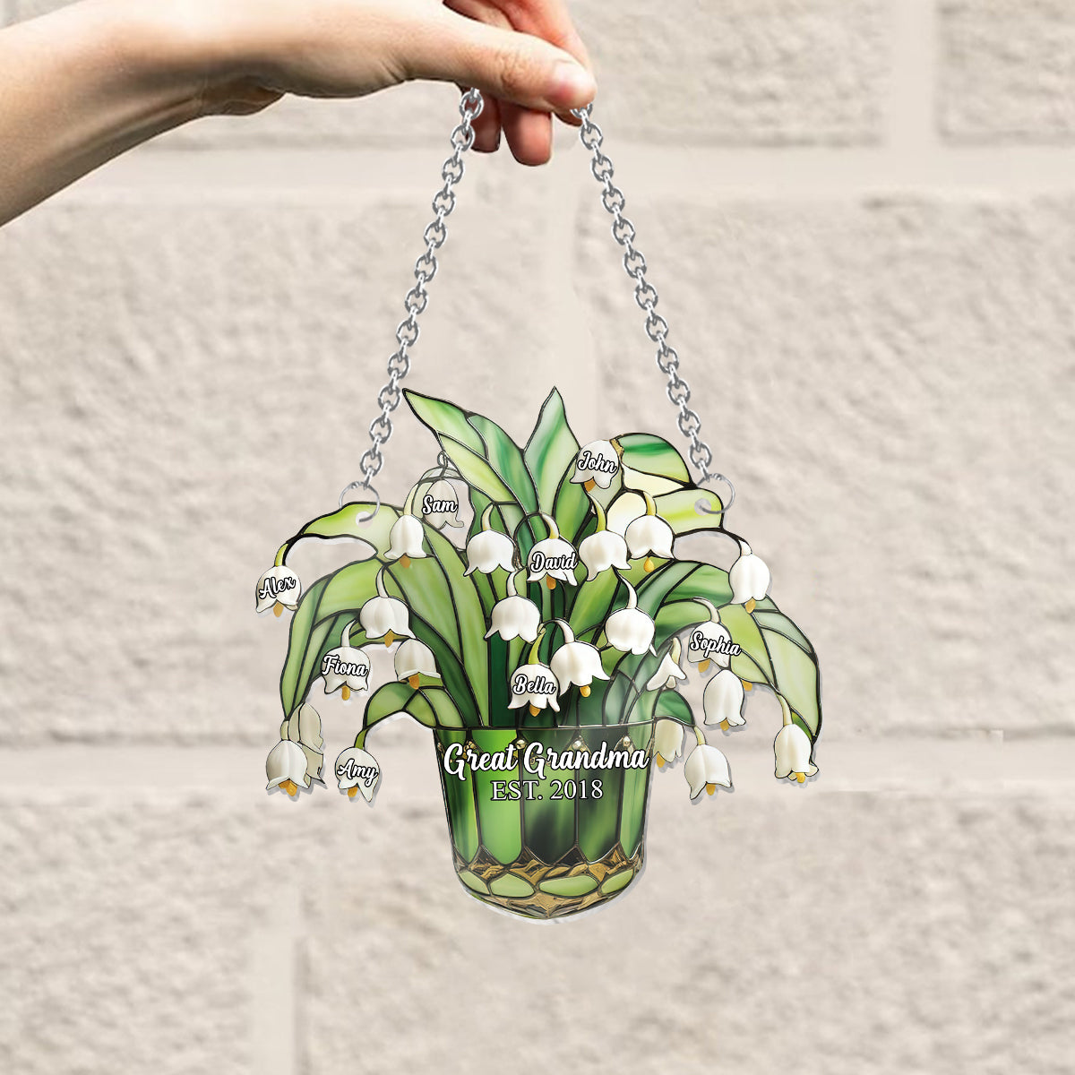 Maiglöckchen-Oma-Oma-Oma-Fensterhänger-Sonnenfänger-Ornament 