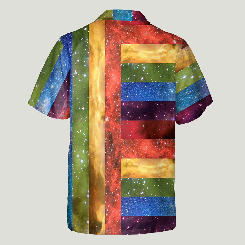 Regenbogen-Pride-Muster Galaxy - Personalisiertes Hawaiihemd zur Unterstützung der LGBTQ+-Community