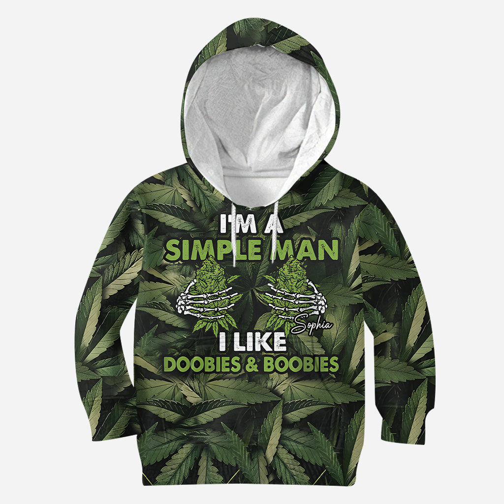 Ich bin ein einfacher Mann, ich mag Joints und Brüste – personalisiertes Weed-Shirt