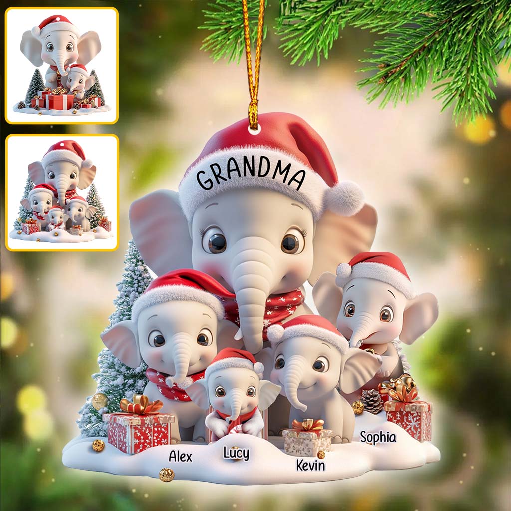 Any Title Cute Elephant Ornament - Personalized Elephant Ornament