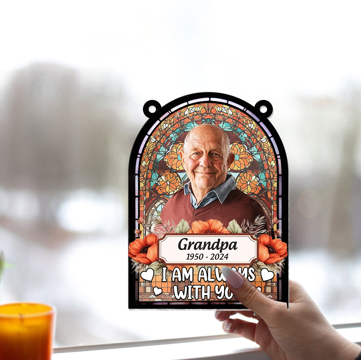 Ich bin immer bei dir – Personalisierter Gedenk-Fensterhänger-Sonnenfänger 