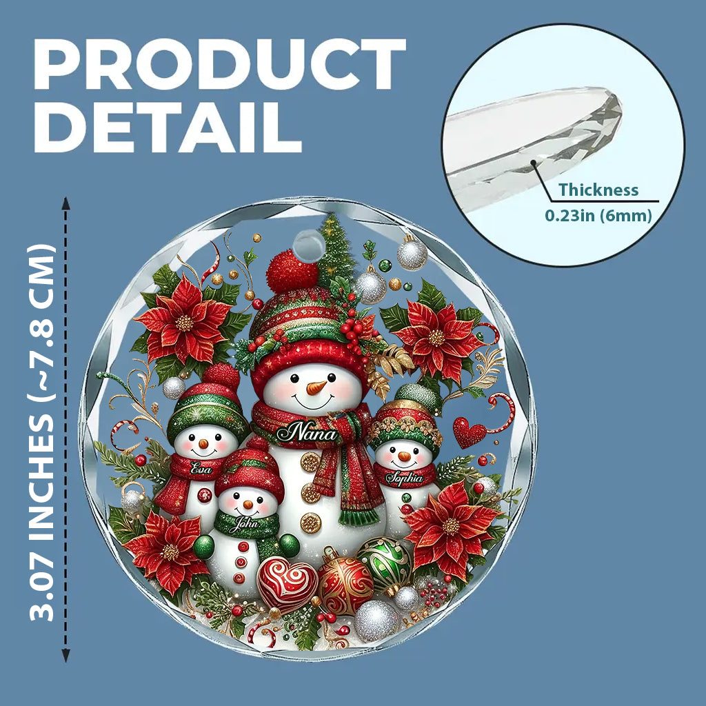 Gesegnet, Oma oder Gigi genannt zu werden – Personalisierter runder Glasornament in Oma-Form