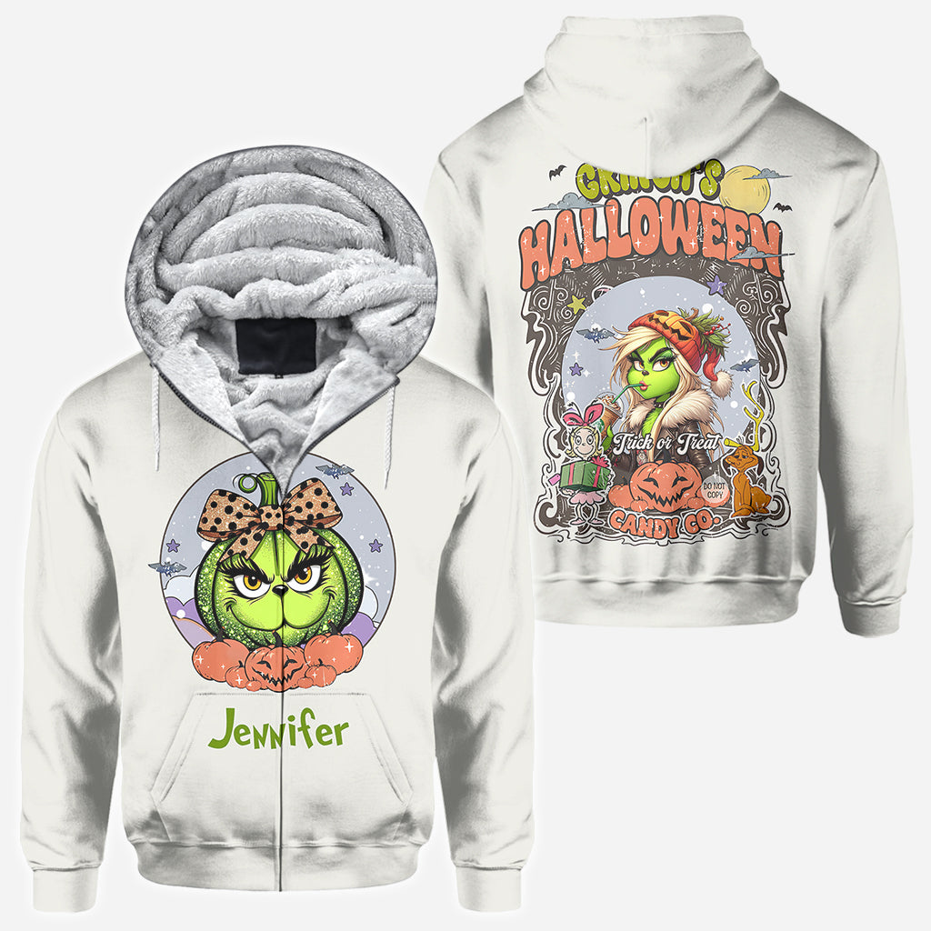 Grüne Kürbismama – Beliebiger Titel – Personalisiertes „Stole Christmas All Over“-Shirt