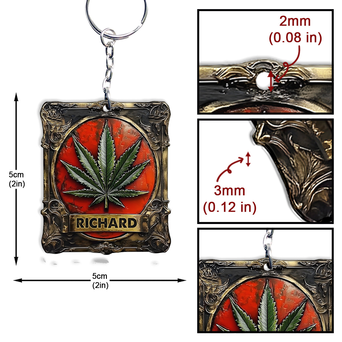 Beautiful Canabis - Personalized Weed Keychain