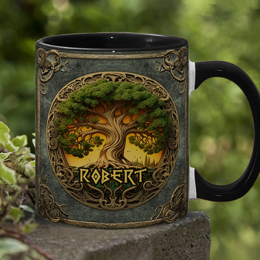 Tree Of Life Scandinavian Mythology Rustic Style - Personalized Irish Accent Mug