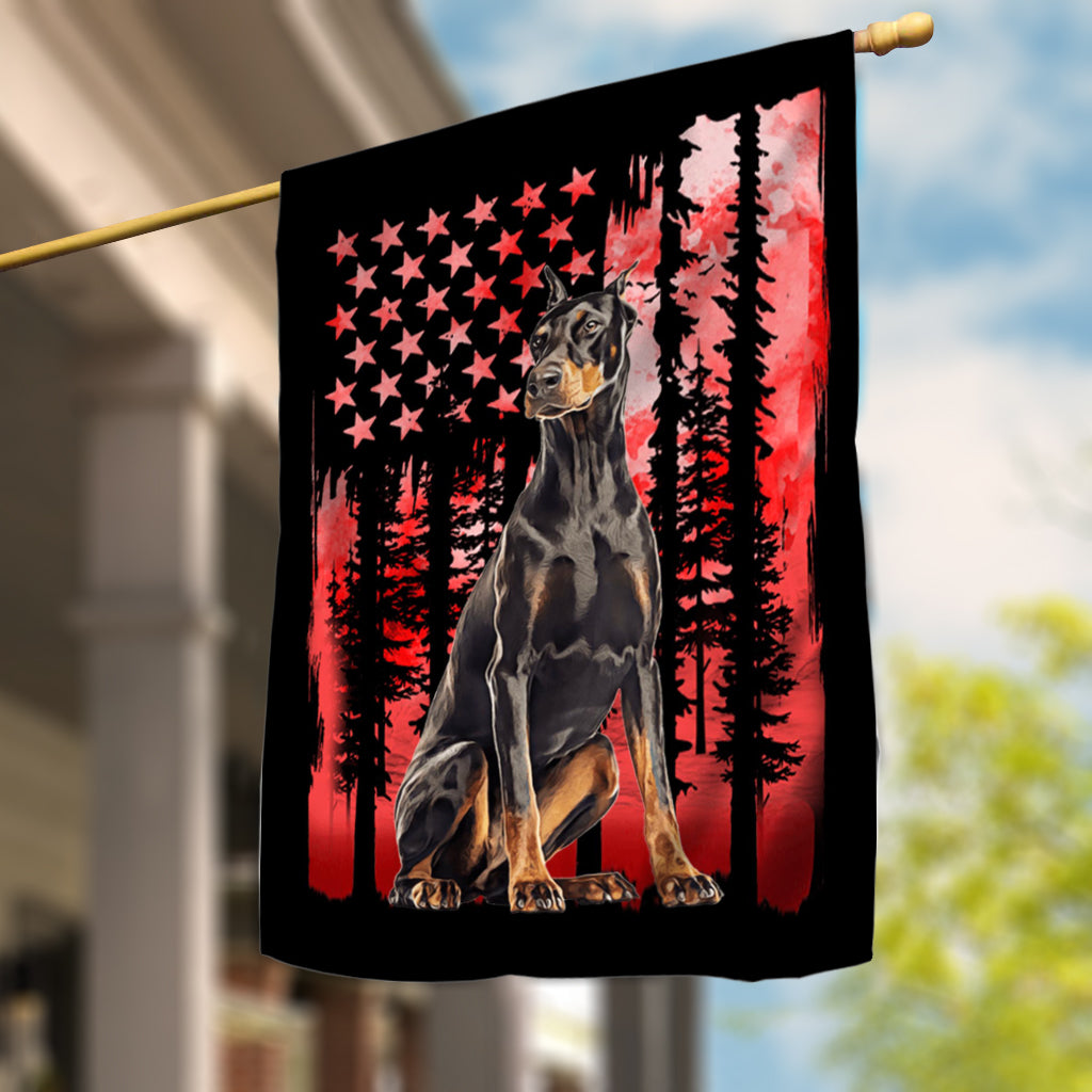 Rote Flagge zum Unabhängigkeitstag – Personalisierte Hundehüttenflagge