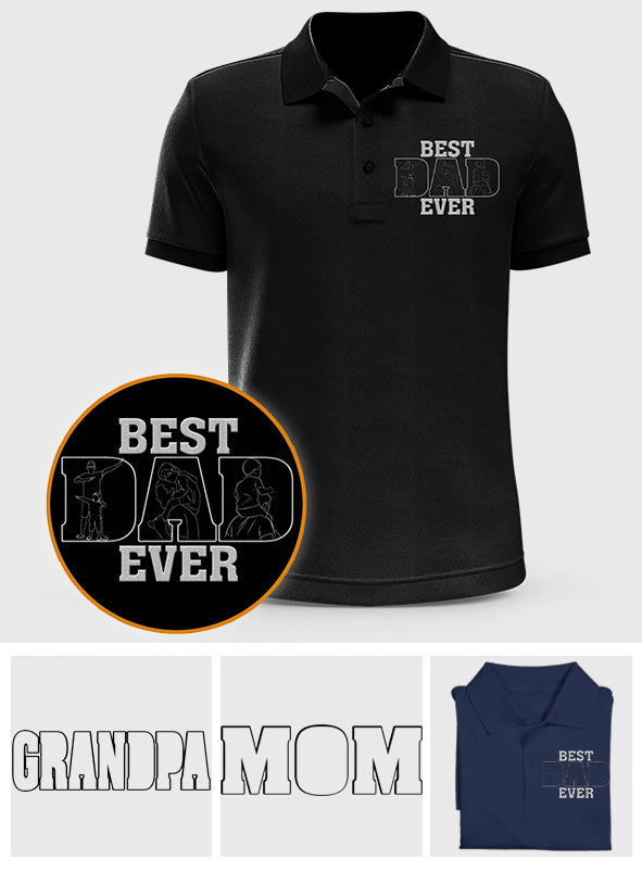 Papa/Opa/Mama... Seit Jahren - Personalisiertes, besticktes Poloshirt für Väter