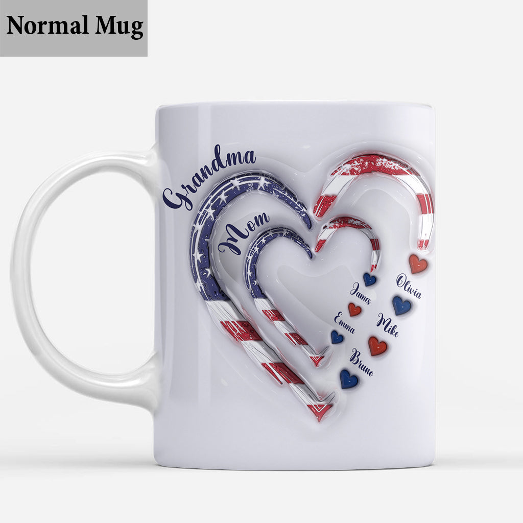 4. Juli – Omas Herzen – Personalisierte Oma-Tasse