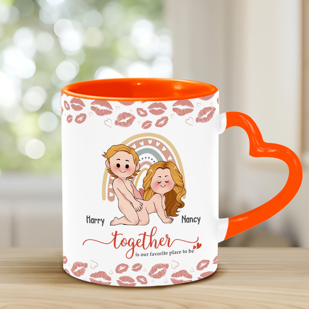 Ich liebe dich – Personalisierte Tasse mit Herzgriff für Paare
