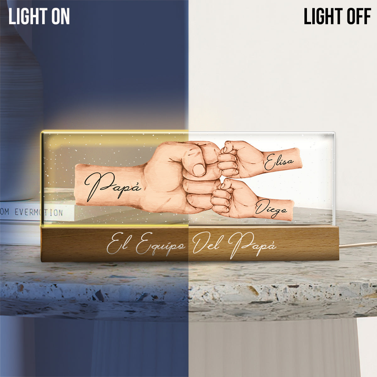 El Equipo Del Papá ¡Feliz Día del Padre! - Personalisiertes Vater-LED-Nachtlicht