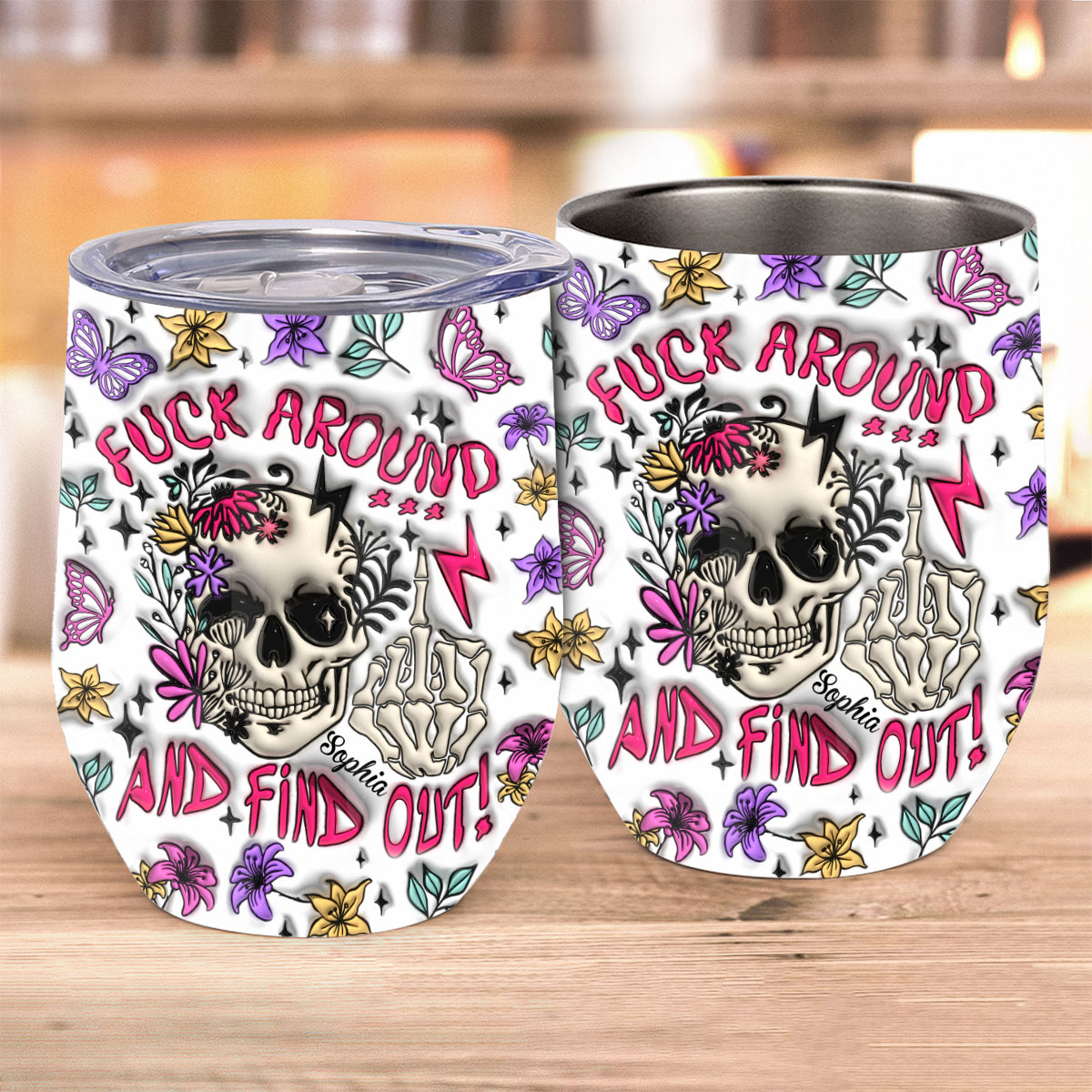 Verarsche es und finde es heraus – personalisierter Totenkopf-Weinbecher