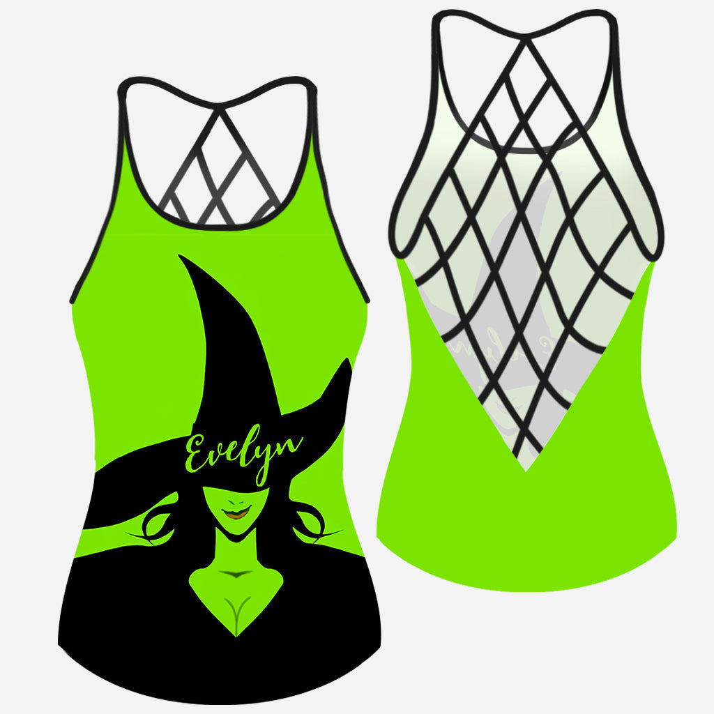 Grüne Hexe – Personalisiertes Tanktop mit Hexenkreuz