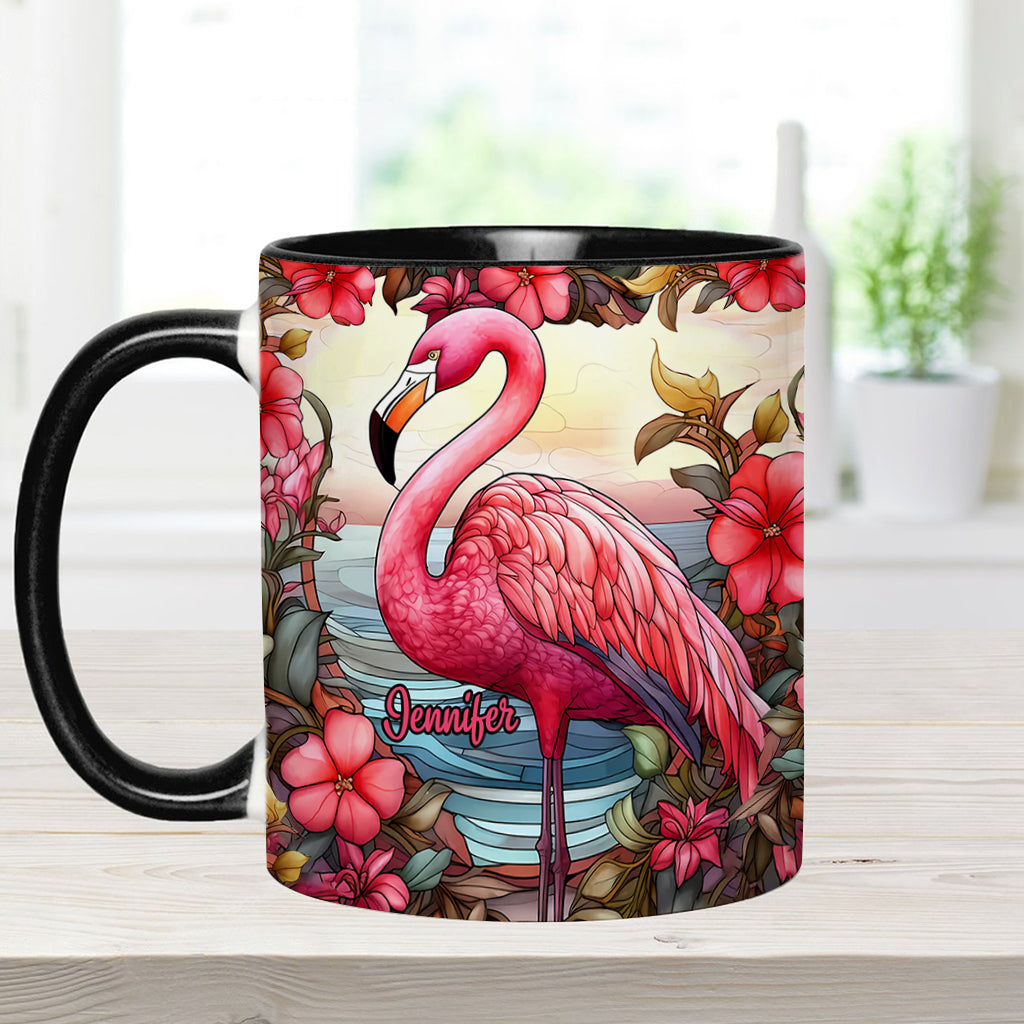 Love Flamingos - Personalized Flamingo Accent Mug
