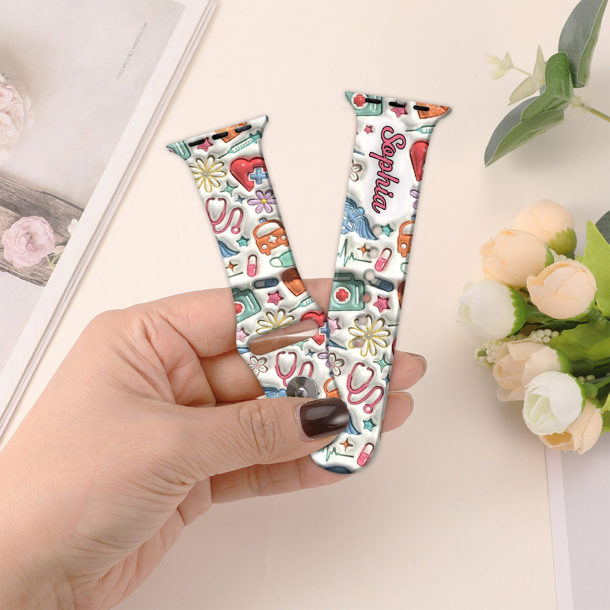 Nurse Life – Personalisiertes Apple Watch-Armband für Pflegekräfte