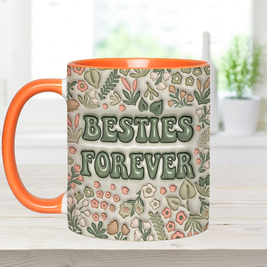 Besties Forever Floral - Personalisierte Bestie-Tasse