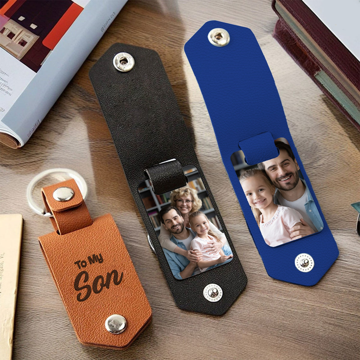 Für meinen Sohn – Personalisierter Schlüsselanhänger mit Fotoalbum für meinen Sohn