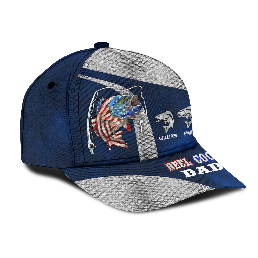 Echt cooler Papa, frag einfach – personalisierte Angel-Klassiker-Kappe