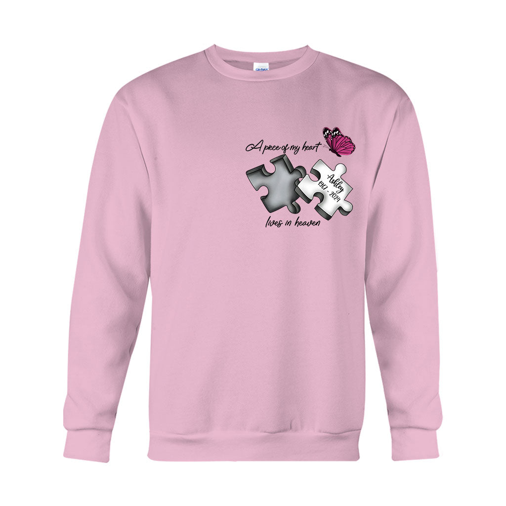 Immer in meinen Gedanken, für immer in meinem Herzen – personalisiertes Gedenk-T-Shirt und Hoodie