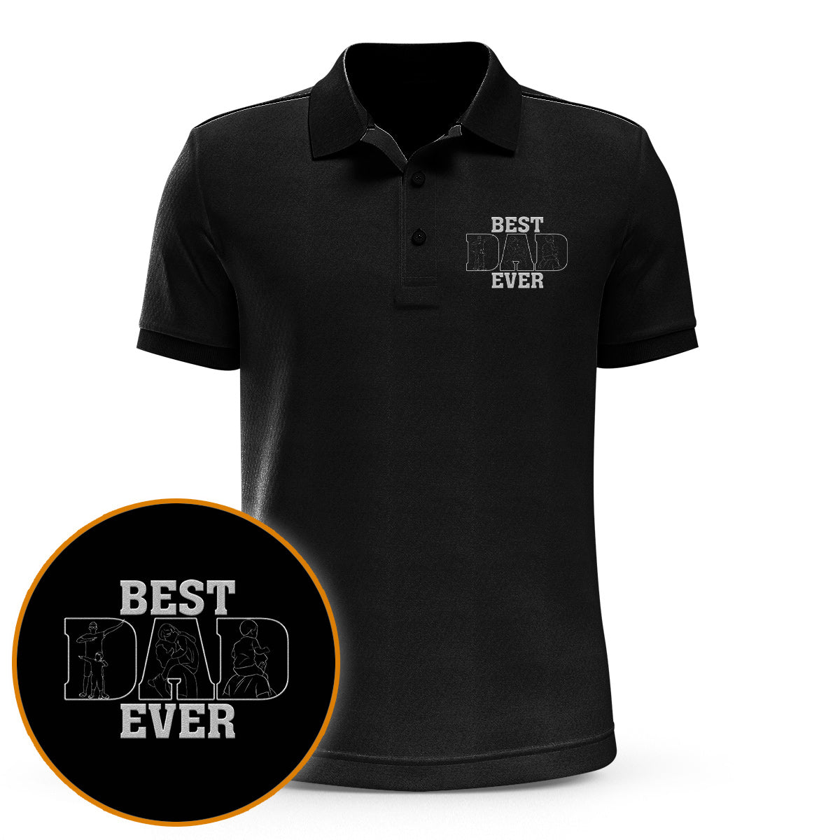 Papa/Opa/Mama... Seit Jahren - Personalisiertes, besticktes Poloshirt für Väter