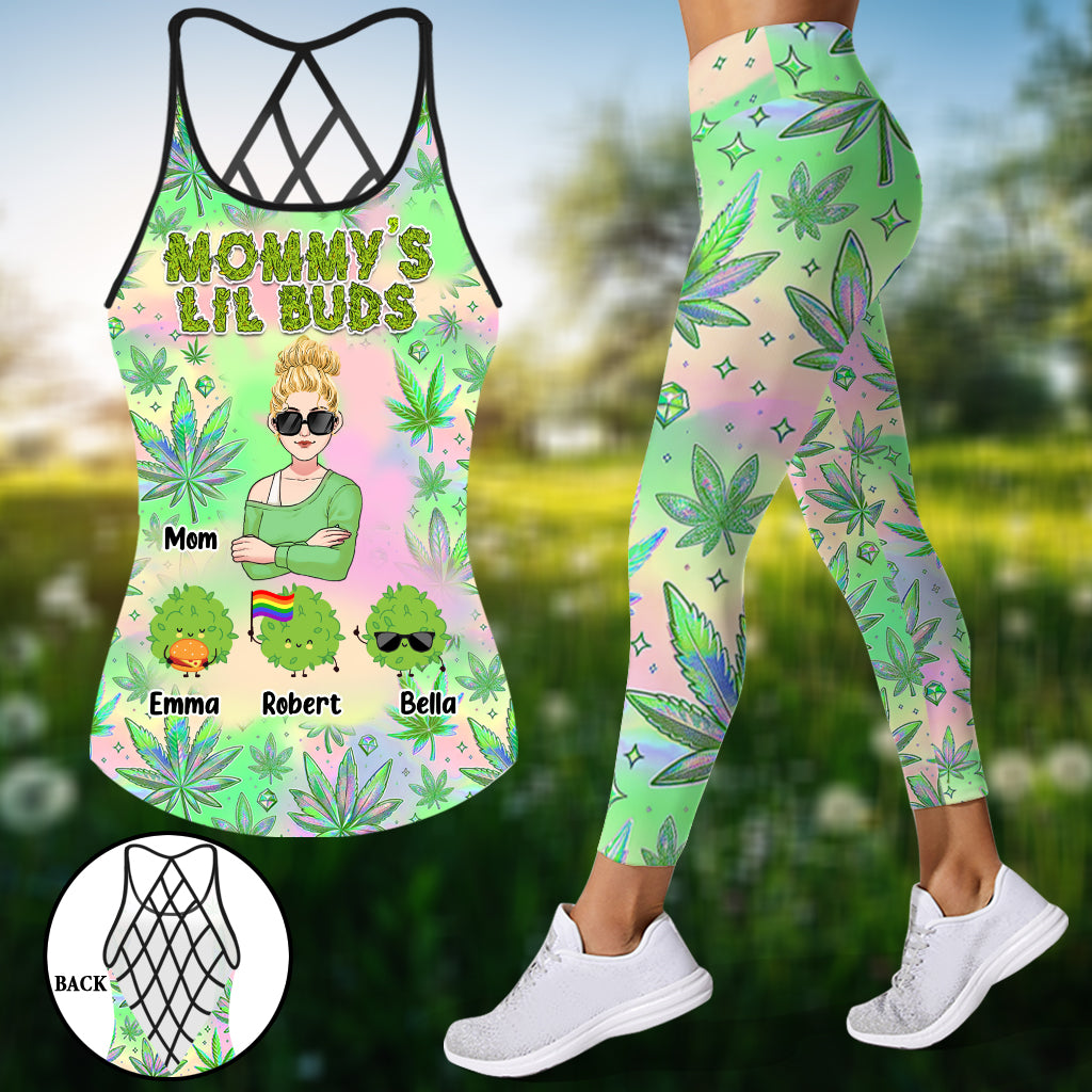 Mommy Lil Buds – Personalisiertes Tanktop und Leggings mit Mutterkreuz