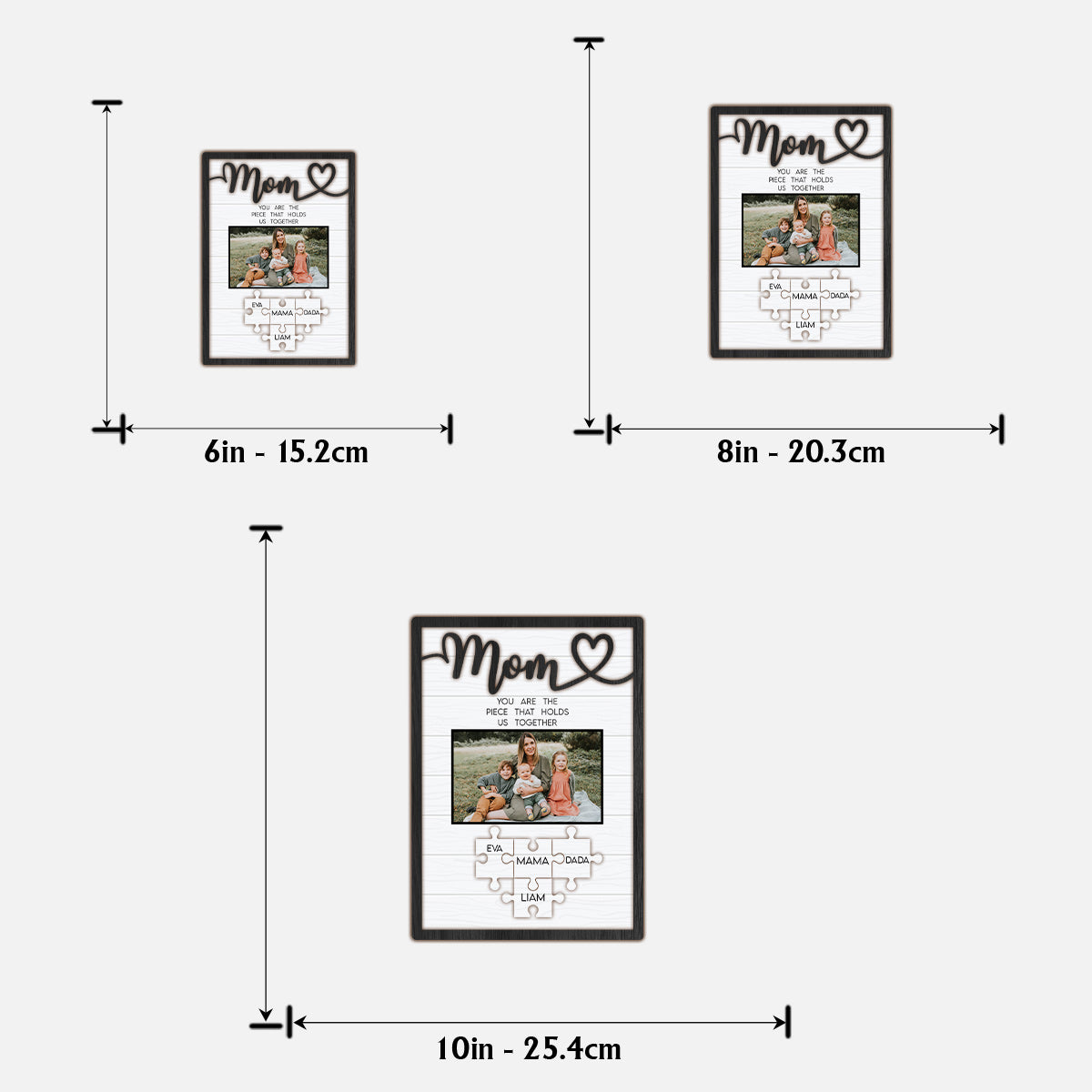 Mama, du bist das, was uns zusammenhält – Personalisiertes zweilagiges Holzschild/Holzplakette für Mama