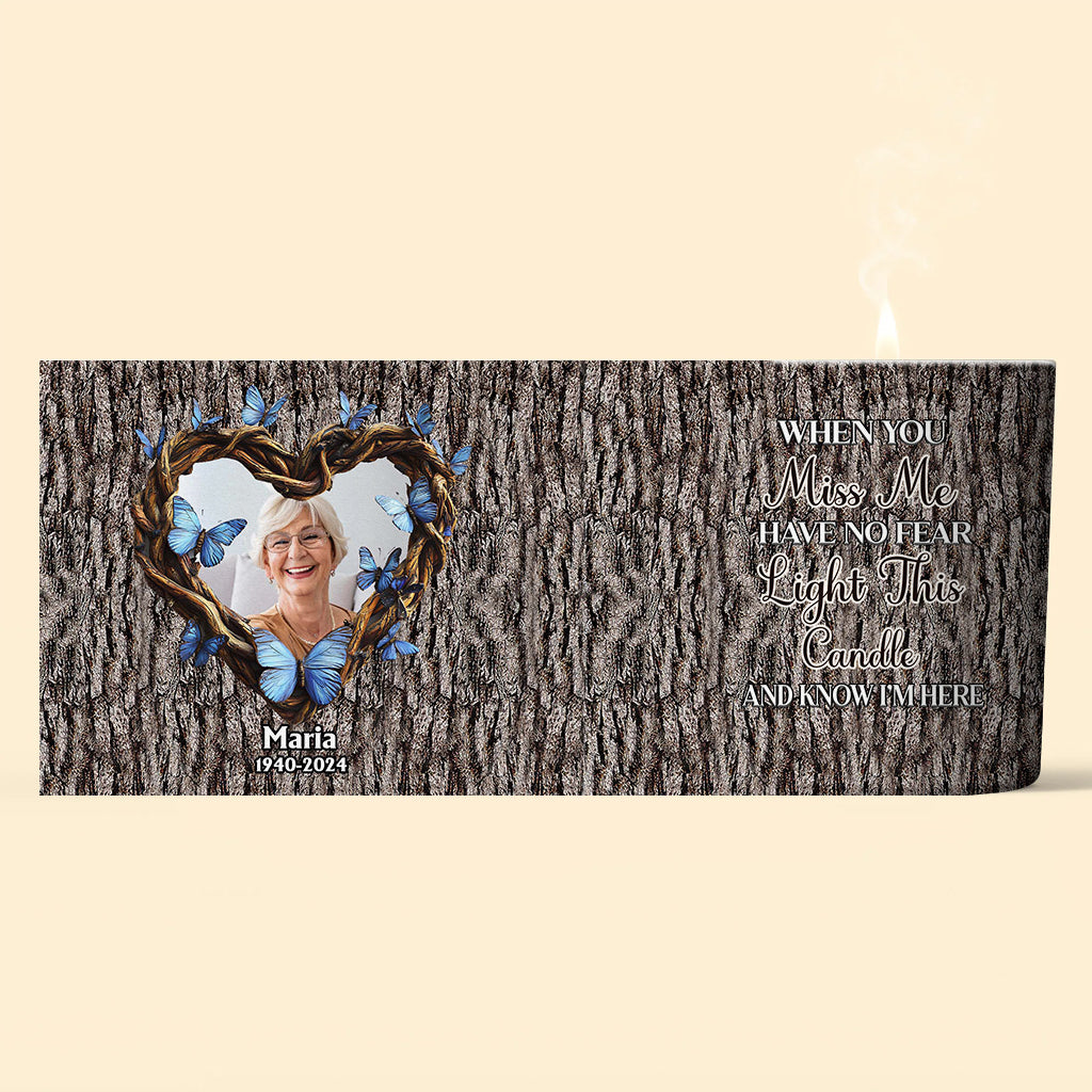 Diese Kerze anzünden – personalisierte Gedenkkerze mit Holzdeckel