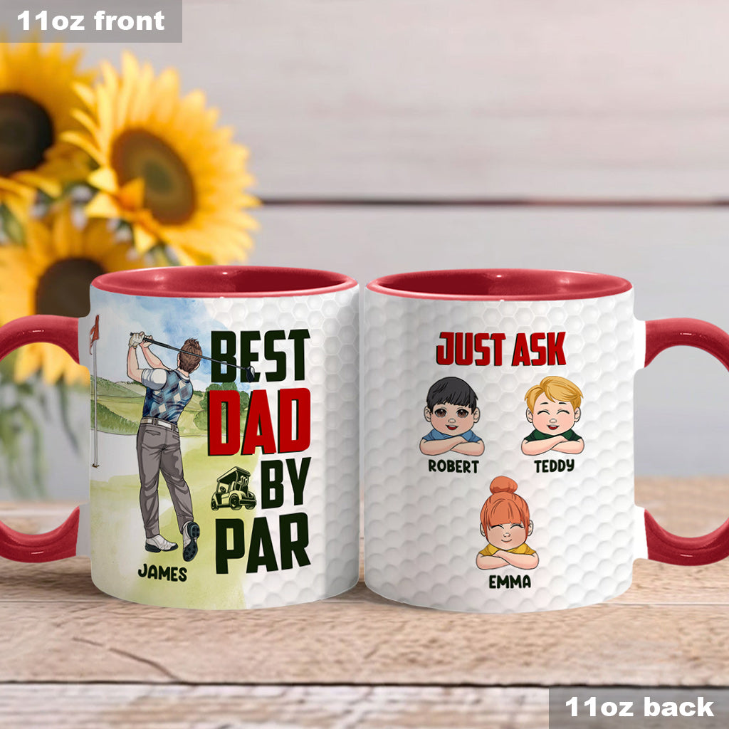 Bester Papa von Par - Personalisierter Golf-Akzentbecher