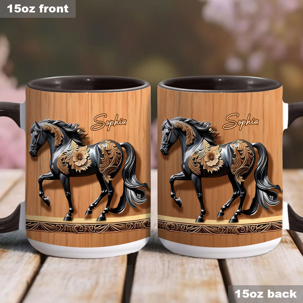 Black Horse - Personalized Horse Accent Mug