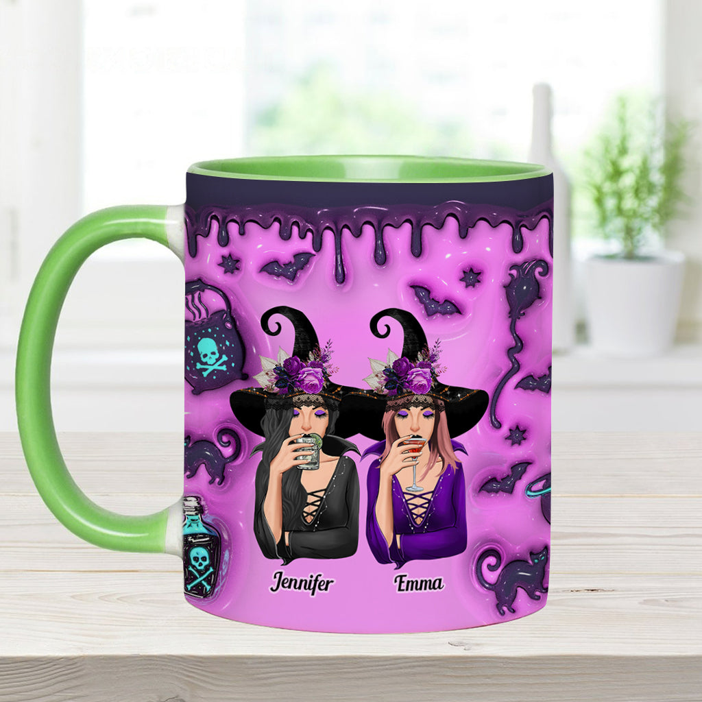 Wir sind nicht wie Zucker und Gewürze und alles Nette – personalisierte Tasse mit Freundschaftsmotiv