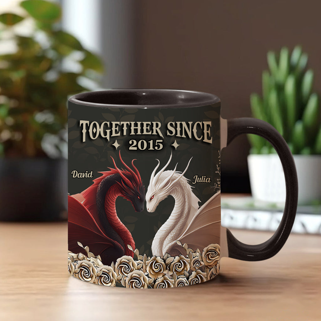 From Our First Kiss - Personalized Dragon Accent Mug