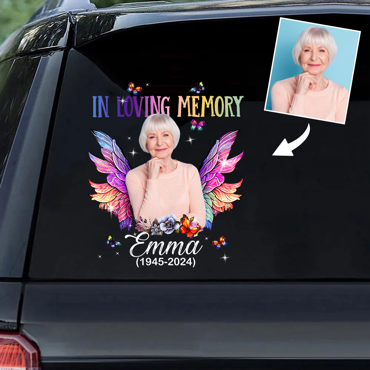 In Loving Memory Any Photo - Personalized Memorial Decal Die Cut