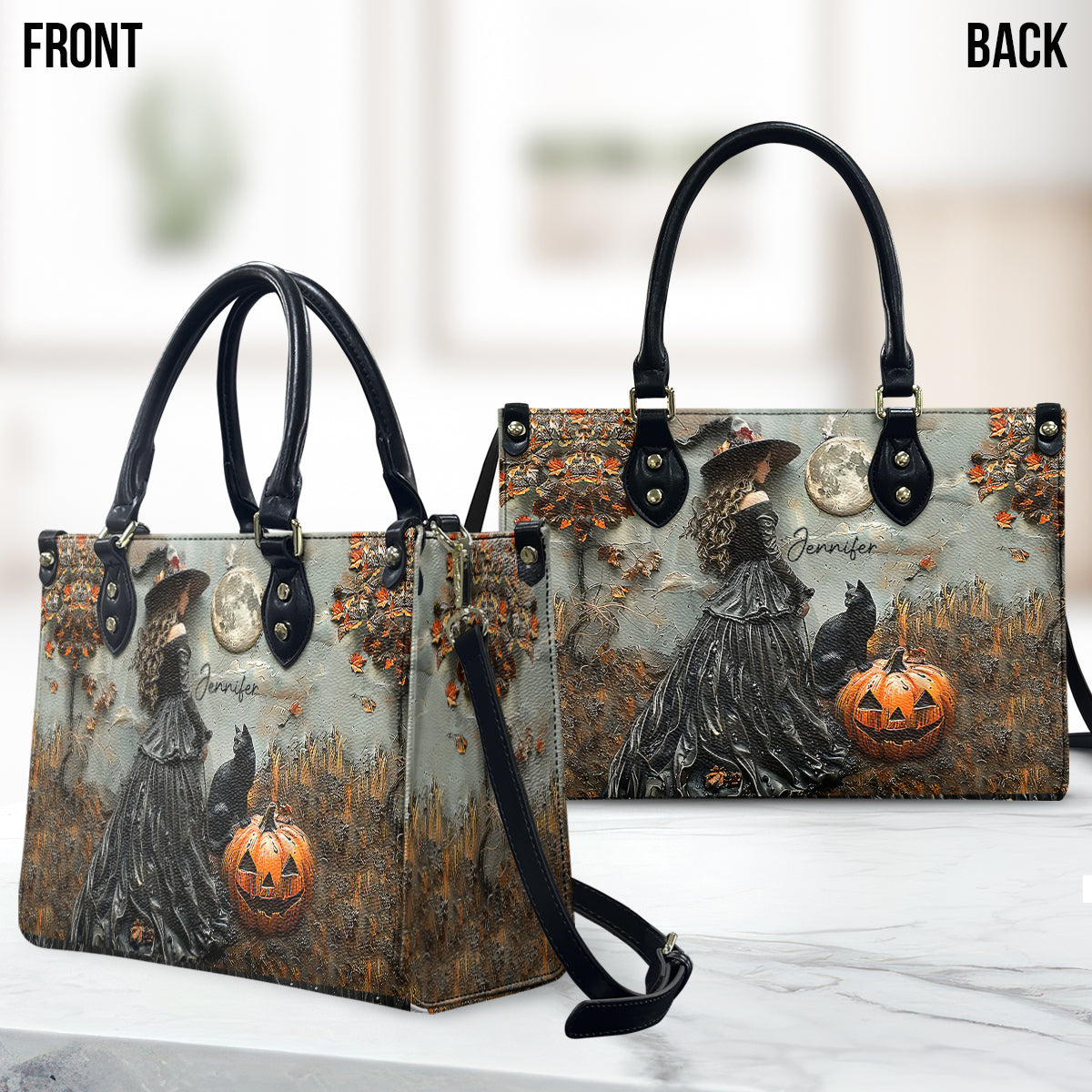 Wunderschöne Hexe – personalisierte Hexen-Lederhandtasche