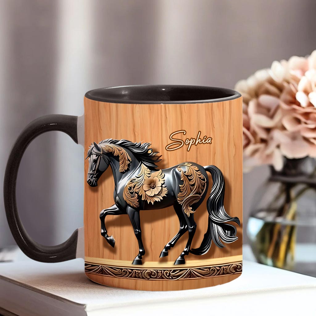 Black Horse - Personalized Horse Accent Mug