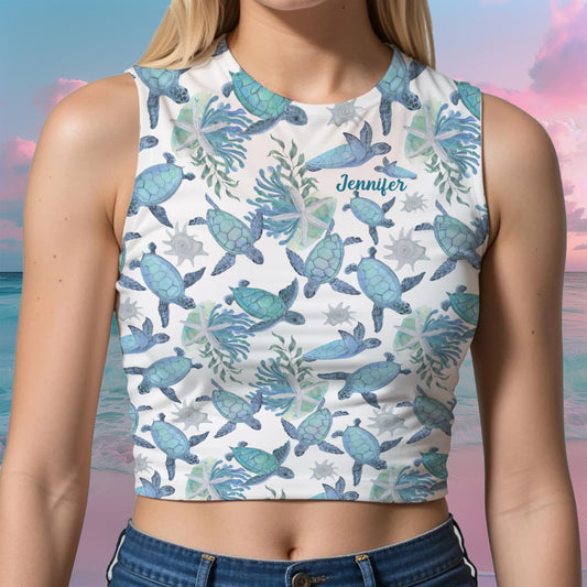 Love Turtles - Personalized Turtle Crop Tank Top