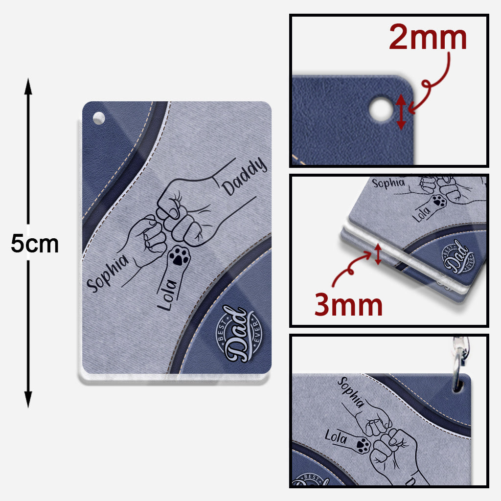 Der beste Hunde-Papa aller Zeiten – Personalisierter Papa-Schlüsselanhänger