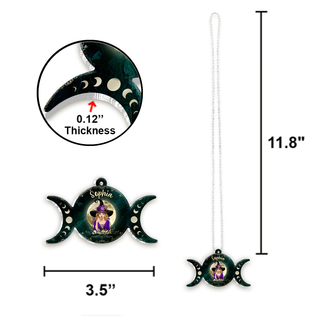 Dreifacher Mond – Personalisierter Hexen-Autoanhänger