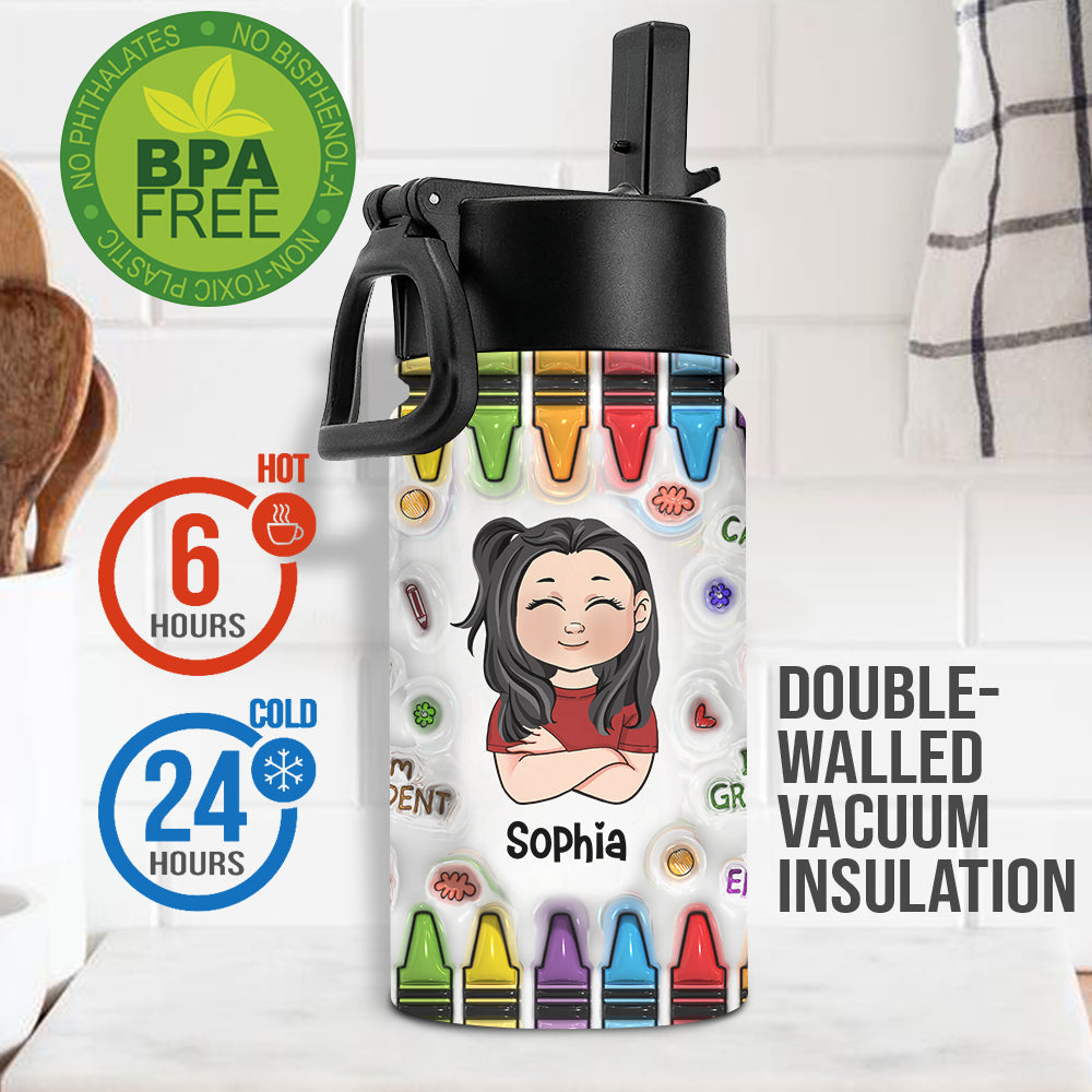 Ich bin mutig – Personalisierte Wasserflasche für Kinder