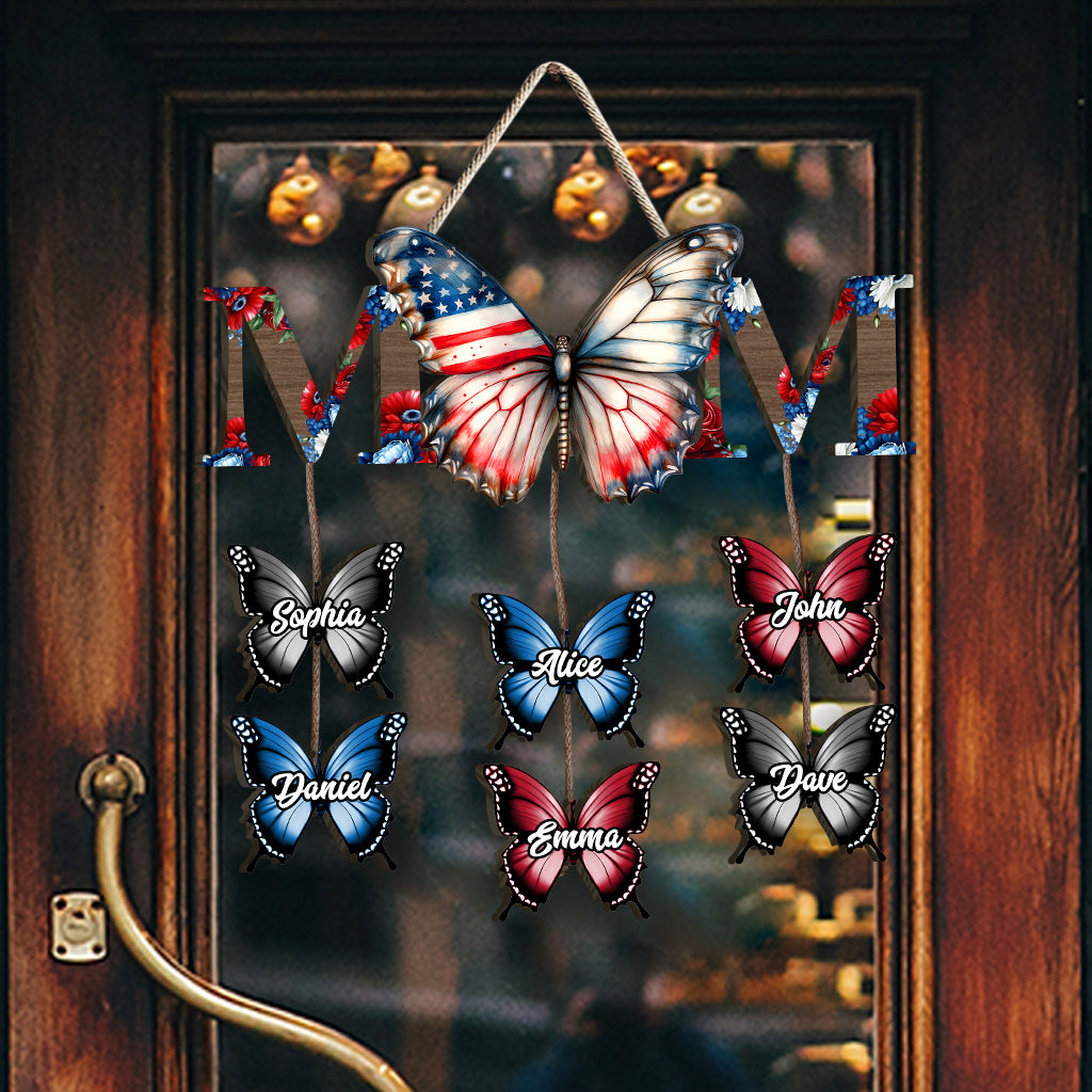 4. Juli Schmetterlings-Oma - Personalisiertes Oma-Schild aus Palettenholz