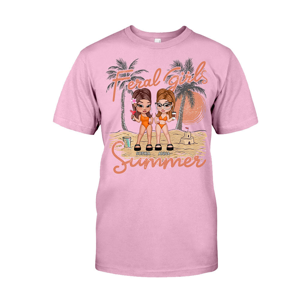 Feral Girls Sommer – Personalisiertes Bestie-T-Shirt und Hoodie