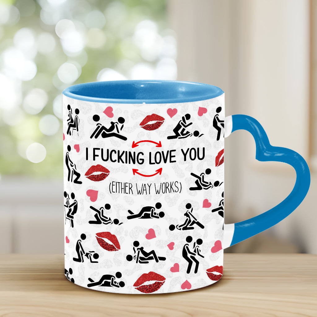 Ich liebe dich – Personalisierte Tasse mit Herzgriff für Paare