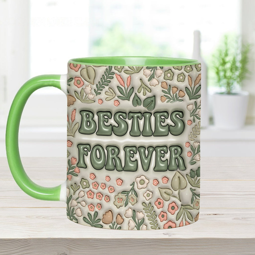 Besties Forever Floral - Personalisierte Bestie-Tasse