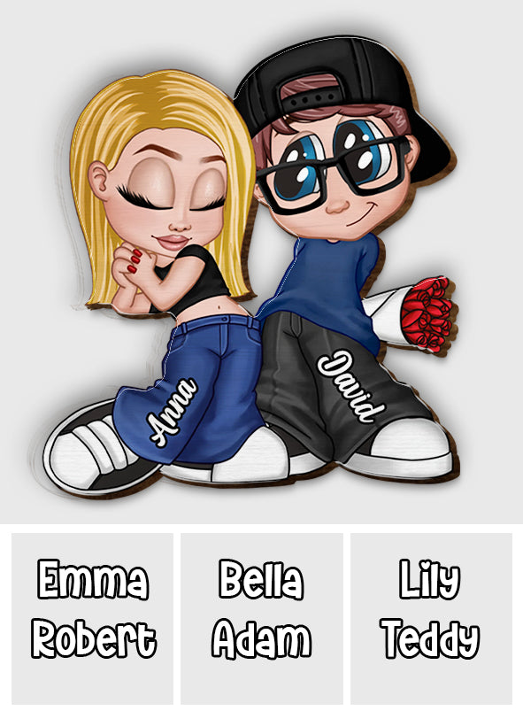 Chicano Y2K Paar – Personalisierter Auto-Sonnenblendenclip in Paarform