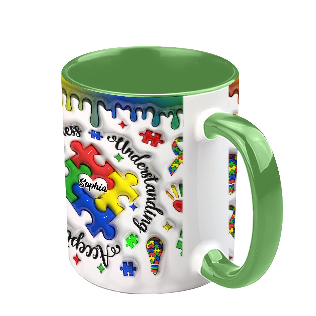 Autismus-Bewusstsein – Personalisierte Tasse mit Autismus-Motiv
