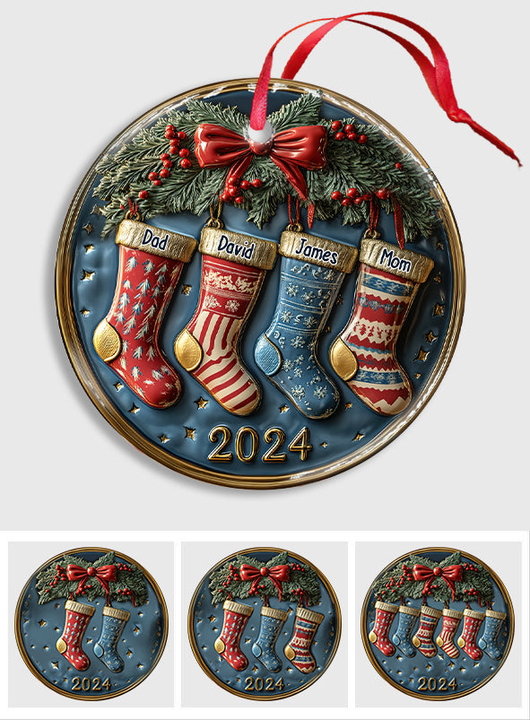 Familiensocken – Personalisierter Keramikkreis als Familienornament