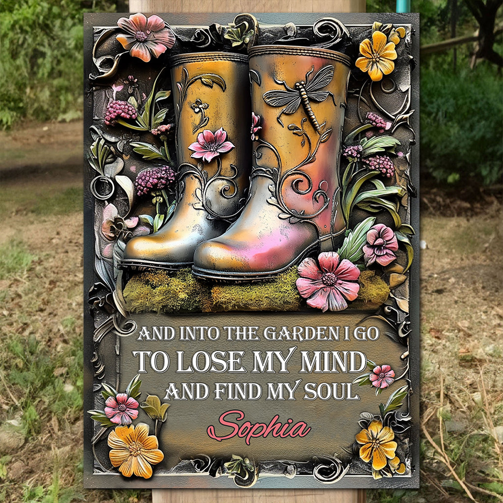 Into The Garden I Go - Personalized Gardening Rectangle Metal Sign