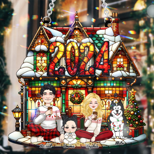 Das sind wir – Personalisierter Familien-Fensterhänger-Sonnenfänger 